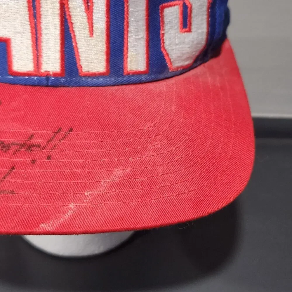 VTG New York Giants Logo 7 Team NFL Football SIGNED Snapback Hat Cap OSFA‎